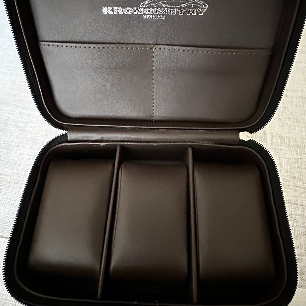 Kronometry 1999 Travel Storage Leather Box for 3 Watches
